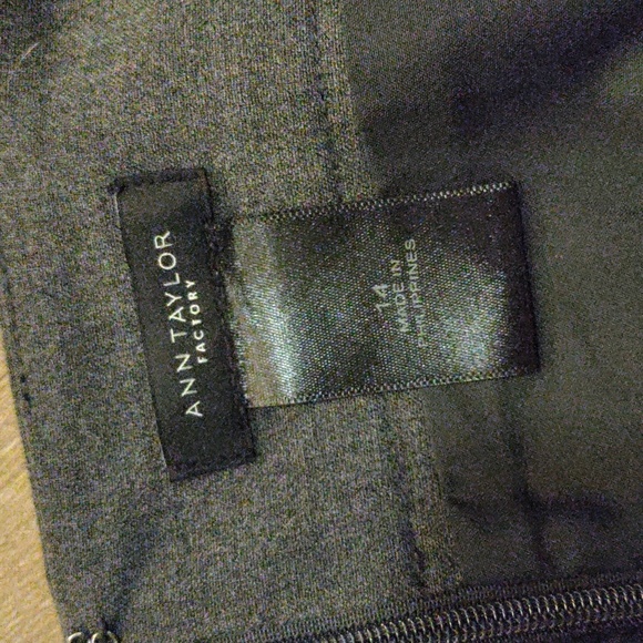Grey, lined Anne Taylor Factory skirt - Size 14. - Picture 3 of 3